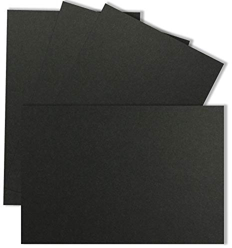 300x Einzelkarten Din A7-10,5 x 7,3 cm - 240 g/m² - Schwarz - Blanko Mini-Karten ideal für Geschenkanhänger, Namenskarten & Visitenkarten