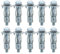 10x Hollow Wall Anchors M4 x 20mm BZP Metal Screw in Plugs for Cavity Plasterboard, Chipboard & Plywood Mounting