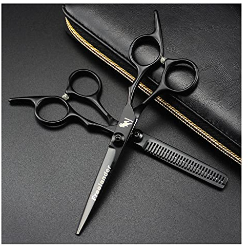 RH-HPC Scheren für Haarschneidung Professionelle 6-Zoll-Haarschere-Verdünnung Friseur Schneiden Haarschere Schere Werkzeuge Friseur-Schere Haarschneidet (Color : Black Set add case)
