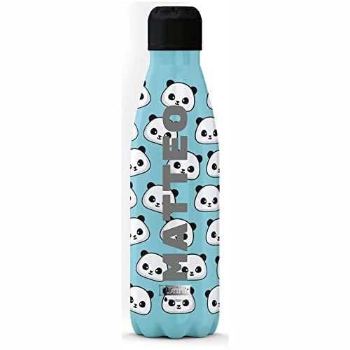 I-Drink Borraccia 750 ml Termica Acciaio Bottles IDRINK INCISIONE INCLUSA (750 ml) - Personalizzazione con testo a tua scelta (Panda)