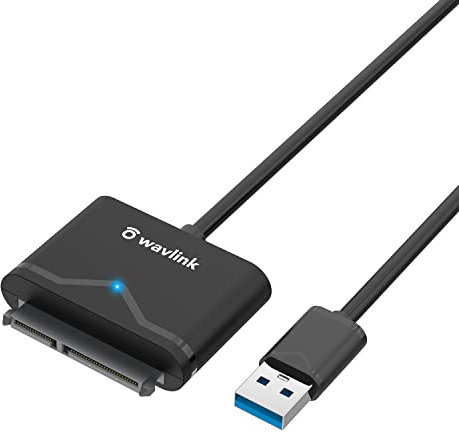 WAVLINK Cable adaptador de disco duro USB 3.0 SATA III para SSD y disco duro de 2.5, convertidor externo portátil y compacto, compatible con UASP, diseño sin herramientas, color negro