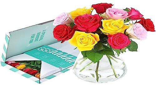 BloomPost Mixed Roses - Letterbox Gift - Fresh Flowers Delivered - Bouquet Perfect for Mothers Day, Birthdays, Anniversaries and Thank You Gifts - Next Day Free UK Delivery