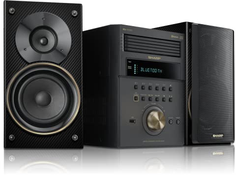 Sharp XL-BH250 Limited Edition 5-Disc Bluetooth Speaker System with USB, AM/FM, and Champagne Gold/Carbon Fiber Finish
