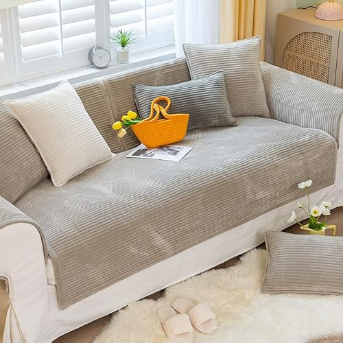 WYJHNLBEDC Sofa/Couch überzug/überwurf/überwurfdecke, Sofaschutz Hund | Warmer Super Weicher Plush Sofabezug für Sofa L Form/U Form/Ecksofa 3/2/1 Sitzer, Kratzschutz Katze
