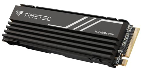 Timetec PCIe 4.0 Gaming SSD mit NVMe Phison E27T PCIe Gen4x4 M.2 2280 3D NAND TLC 2000TBW Lese-/Schreibgeschwindigkeit bis zu 7.400/6.100 MB/s für PS5, PC, Laptop (1TB Heatsink)