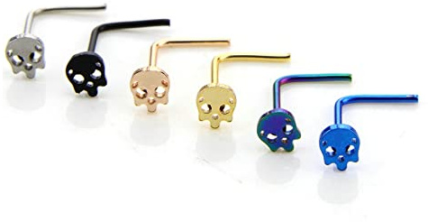 Beydodo Nasenring Piercing, Nasenpiercing Chirurgenstahl L Form mit Tieren, Piercing Ring Nase Damen