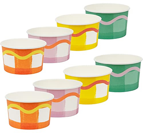 Talking Tables - Bunte Eisbecher aus Papier – recycelbares Gingham-Papiergeschirr für Geburtstage, Partys und Babypartys – 8 Stück