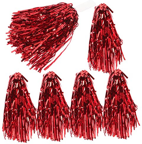 Toddmomy 6stücke Metallic Cheerleading Pom Poms Handheld Requisiten Für Sportveranstaltungen Tanz Und Jubel Leicht Und Langlebig Für Fans Und Cheerleader