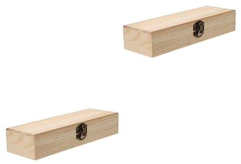 Ciieeo 2 Stück Box Stabile Bleistift-aufbewahrungsbox Aus Holz Bleistift-Box Stifteversorgung Radiergummis Anspitzer Für Den Täglichen Gebrauch