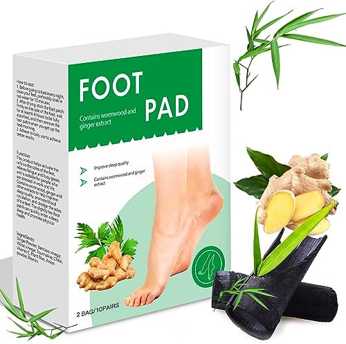Detox Foot Patches, 20 Pcs Deep Cleansing Detox Foot Pads to Help Remove Body Toxins with Natural Organic Bamboos and Ginger Powder for Stress Relief, Enhance Blood Sleep Aid&Deep Sleep (Ginger)