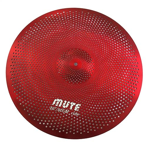 Red Mute Quiet Platillo Ride De 20 Pulgadas Platillo De Bajo Volumen Accesorios para Instrumentos de percusión
