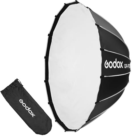 Godox QR-P120T - Softbox parabolico a sgancio rapido per Godox SL60II SL150III FV150II AD300PRO AD400PRO AD600BM SZ300R VL300 UL150II ML60 altri flash Bowen Mount Studio Speedlite