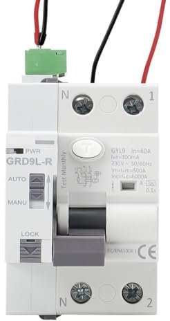 LE GARAGE Differenziale Auto Riarmabile Superimmunizzato 2P 40A 300mA 6Ka. Interruttore differenziale riarmo automatico di classe A. Riconnessione automatica super immunizzata. 2P
