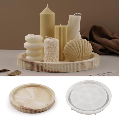 Stampo in silicone con scanalature, stampi in scanalature, stampi per calcestruzzo, stampi in resina, per versare con calcestruzzo creativo, resina, colata in polvere (25 x 2 cm)