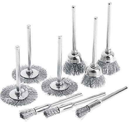 BYUTFA 9 cepillos de Acero, cepillos de Rueda de Alambre, Amoladora, Herramienta eléctrica rotativa para Grabador