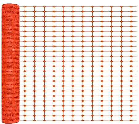 JNGLGO Absperrzaun Kunststoff Begrenzungszaun Bauzaun Mobiler Zaun Warnnetz Schutznetz Hundezaun Flexibel Gartenzaun Netz Gitter(1 x 30 m, Orange)