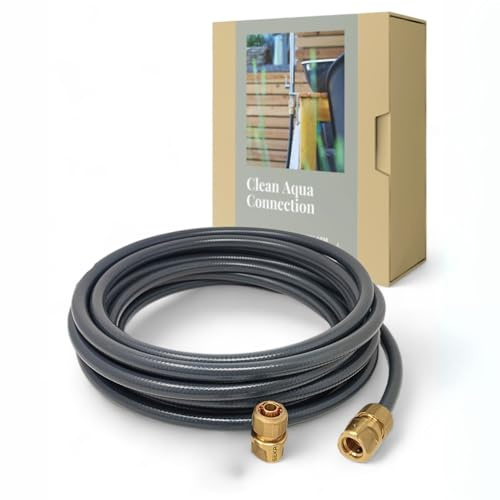 Livlig53 LIVLIG Trinkwasserschlauch 10m, Wasserschlauch 1/2 Zoll lebensmittelecht & PVC-frei, inkl. GEKA Trinkwasser Kupplungen, Wasserschlauch Wohnmobil in Anthrazit