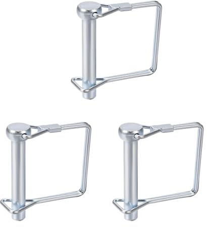 DTGN 8mm x 50mm (DxL) Wellenverriegelungsstift - 3er Pack - Gut für Farmanhänger Rasen - Kohlenstoffstahl-Quadrat-Anhängerkupplungsstift - Silberton