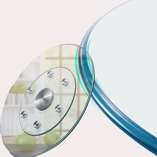 QSPNVFB Piatto Girevole Lazy Susan in Vetro Temperato 90cm Vassoio da Portata Rotante per Tavolo da Pranzo, Rotonda Piatto da Portata Girevole per Festa(100cm/40inch)