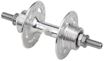 LUOKEKE Schnellspanner Fahrrad 20 24 28 32 36 Löcher Fixed Gear Fahrrad Single Speed ​​Bike Hub mit Kettenrädern und Kontermuttern Fahrrad Schnellspanner(Silver Rear 32h)