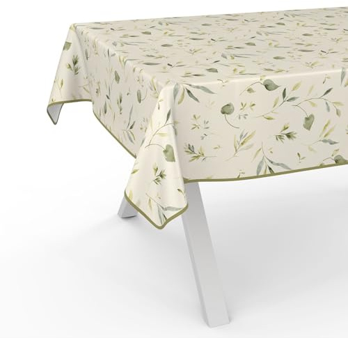 Vaxduk, bordsduk, tvättbar, vaxbordsduk, trädgårdsbordsduk, vattenavvisande, 120 x 140 cm med fåll (ingår), Canada Floral