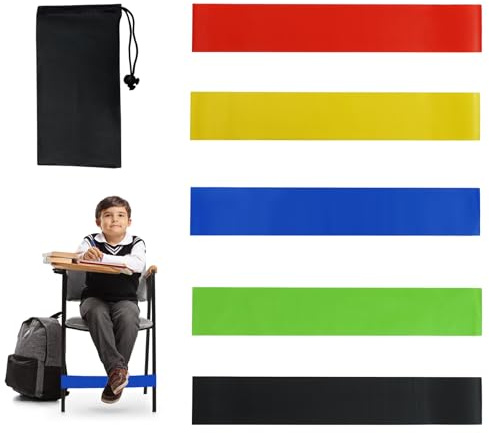 Lot de 5 bandes de chaise élastiques pour enfants atteints de TDAH et d'autisme pour gérer le stress et favoriser la concentration en 5 couleurs