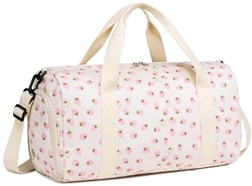 Sportväska, barn, pojkar, kvinnor, sportväska med skofack och våtfack, simväska, tonåring, liten resväska, fitnessväska, 46 cm x 22 cm x 23 cm