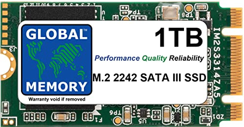 GLOBAL MEMORY 1TB M.2 2242 NGFF SATA 3 Solid State Drive (SSD) per ThinkPad X240 X250 X270 T440 T440S T450 T450S T460P T470 T470S