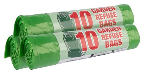 30 Heavy Duty Garden Sacks - 45L for Each Bag, Recyclable Refuse, Leak Resistant & Eco-Friendly, Durable Garden Waste Disposal for Household & Commercial Use, Bin Liners, Dustbin, DIY