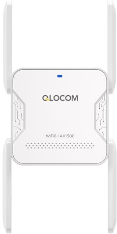 QLOCOM WLAN Verstärker Repeater AX1500, Dual Band Booster App Steuerung, Signalstärkeanzeige jhfghsarytwjkd