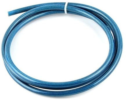 Conduites de Frein Tuyau de Frein tressé en Nylon et Acier Inoxydable AN3, 5 m/lot, pour Fluide hydraulique, PTFE, pour gazole et Carburant(Blue TF)