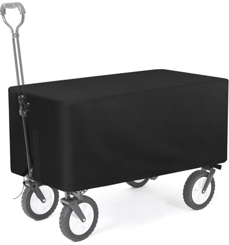 Hohong Festival Camping Trolley Cover for MoverX 200L, 500D Heavy Duty 99×63×56cm Oxford Fabric Waterproof Garden Wagon Cover, Outdoor Foldable Wagon Covers for Canopy Trolley Cart-Black