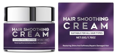 Gazocua Crema alisadora para el cabello, 50 g, crema de control de encrespamiento, suavizante y nutritivo, protección brillante y tratamiento