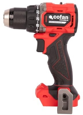 Cofan Taladro atornillador a batería | Tamaño compacto | Motor sin escobillas | Potencia: 20 V | Portabrocas 13 mm | 60 Nm, 1900 rpm | 2 velocidades | Batería y cargador NO INCLUIDOS