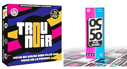 Lot Trou Noir et 50/50 - Jeux de Societe - Jeux d'ambiance et de Stratégie - Quiz Culture Générale Entre Amis ou en Famille - Jeu de Société Adulte - A partir de 2 Joueurs