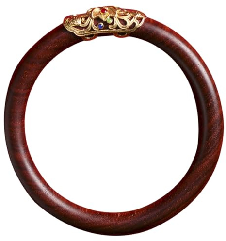 VILLCASE Pulsera De Palisandro Estilo Vintage Redonda De Madera Natural Pulsera De Madera Étnica Antiguo Uso Diario o Obsequio