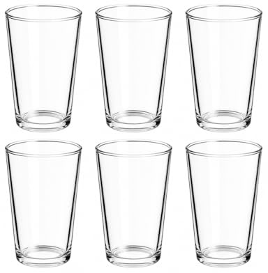 UNIQUE HOME LIVING Drinking Tumbler Glasses Set of 6, 215ml Crystal Clear Highball Glasses for Water, Gin, Juice, Cocktails, 7.3oz Glass Tumblers, Drinking Glassware Set