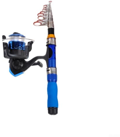 Lätt teleskopisk mini fiskespö kit med rulle för kombo kolstång designad för resor och effektivt fiske (blå 2,1 m set)