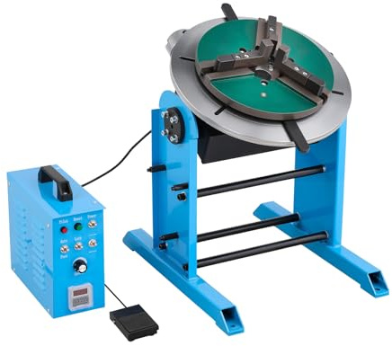 VEVOR Positionneur de Soudage Rotatif Charge Horizontale 200 kg Table Tournante de Positionnement de Soudage 120 W pour Découpe, Meulage, Assemblage, Angle -45° à 90°, Plateau Tournant, 0,5-5 tr/min