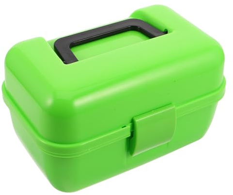 Veemoon Kleiner Angelkoffer Organizer aus Doppelwandigem Kunststoff Kompakte Angelbox mit Separaten Fächern für Haken Köder und Zubehör Grün Leichter Angelkoffer für Jungen und Outdoor