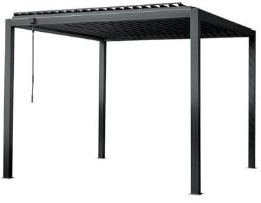 Pergola bioclimatica Afrodite in acciaio 3x4 m (Grigio)