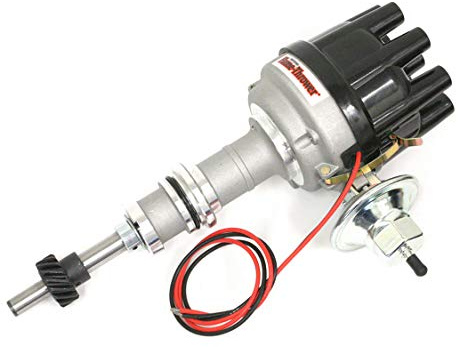 PerTronix Cast D134600 Flame-Thrower Electronic Ignition Distributor with Ignitor Technology, Compatible with Ford Small Block, Vacuum Advance Black Cap