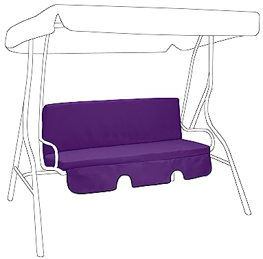 Gardenista Garden Swing 3 Seater Hammock Bench Cushion | Canopy Outdoor Patio Furniture Replacement Cushion Seat Pad | Water Resistant Seat and Back Cushion | Soft Comfy and Durable (Purple)