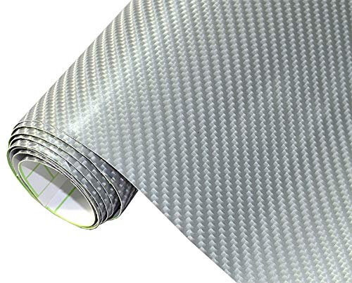 Neoxxim 7,5€/m2 Premium Auto Folie - 4D Carbon Folie Silber 4D 300 x 150 cm - blasenfrei Lackfolie Möbelfolie