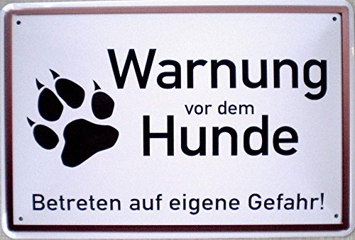 Warnung vor dem Hunde Blechschild, 30 x 20 cm