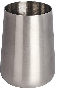 WENKO Vaso de dientes Acero Fino Solid SATINADO, Acciaio Inox antiruggine, Argento Opaco, 8 x 8 x 10 cm