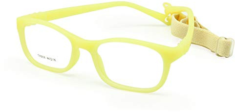 Lunettes de vue flexibles pour enfants taille 44/16 TR90 Lunettes, sans vis, incassables, lumière sûre, garçons et filles, lunettes optiques (jaune)