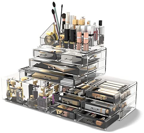 Readaeer Organisateur de maquillage organisateur cosmétique (12D, Transparent)