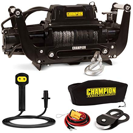Champion Power Equipment 12,000-lb.Truck/SUV Synthetic Rope Winch Kit with Speed Mount