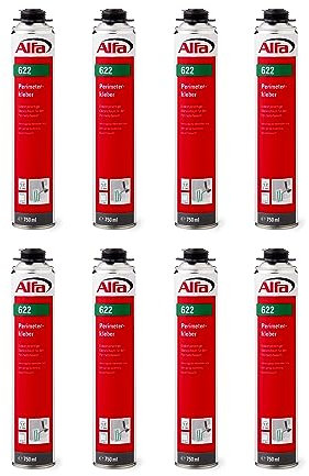 4x Alfa Perimeterkleber (1k) 750ml Profi-Qualität einkomponentiger Klebeschaum Baustoffklasse B2 hervorragende Wärmedämmung geringe Ausdehnung